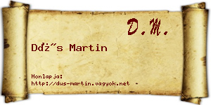 Dús Martin névjegykártya