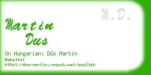 martin dus business card